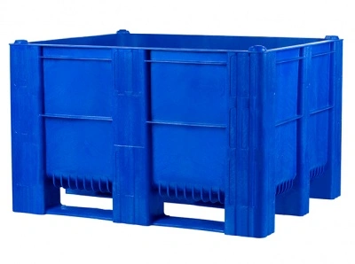 Большой пластиковый контейнер Модель1000-ACE, 1200х1000х740 мм сплошной, на полозьях