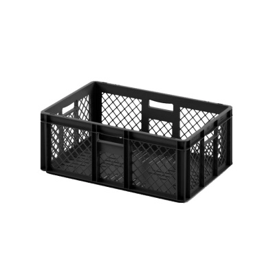 Евроконтейнер ЕСР-6422 перфорированный с открытыми ручками, 600х400х220 мм 