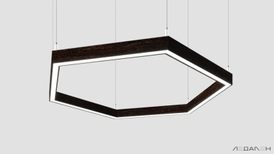 Шестиугольный светильник WOOD HEXAGON 6000K 80W, корпус Венге