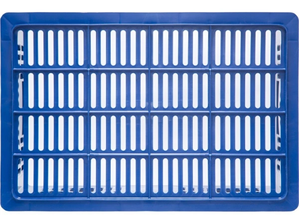 Ящик перфорированный 600×400×250, арт.: 201, объём 46, синий, код: 00377