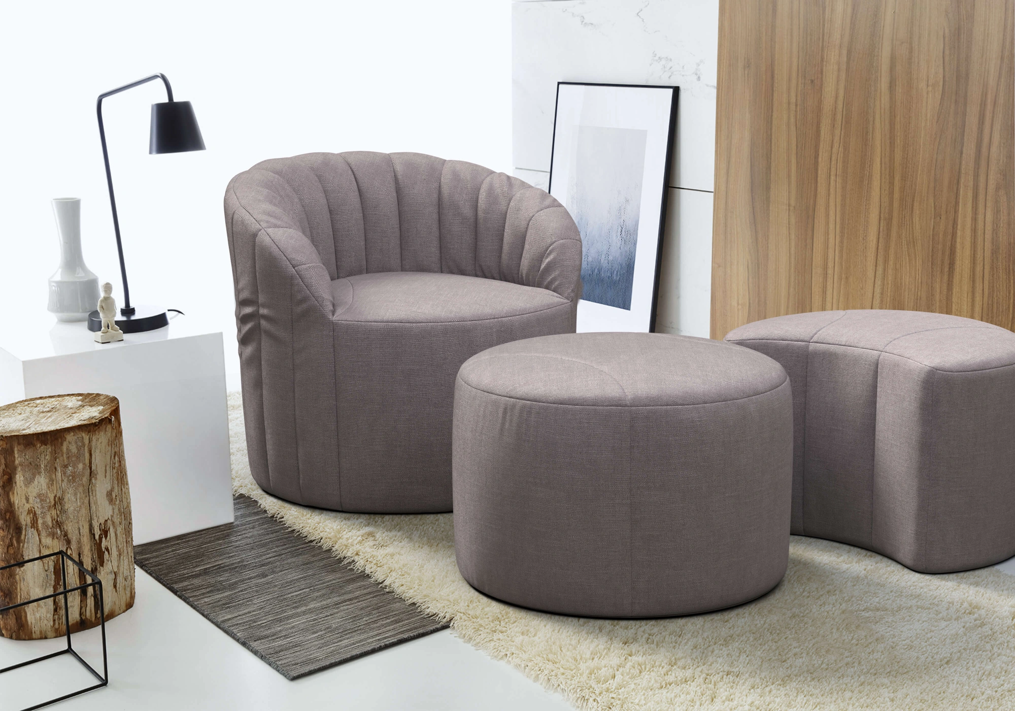 Пуф Шелл Солнце ткань Вельвет-люкс