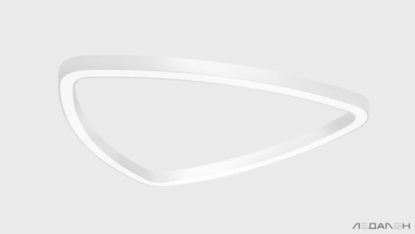 Треугольный подвесной светильник TRIANGOLO SOFT PRO M 4000K 102W, корпус черный