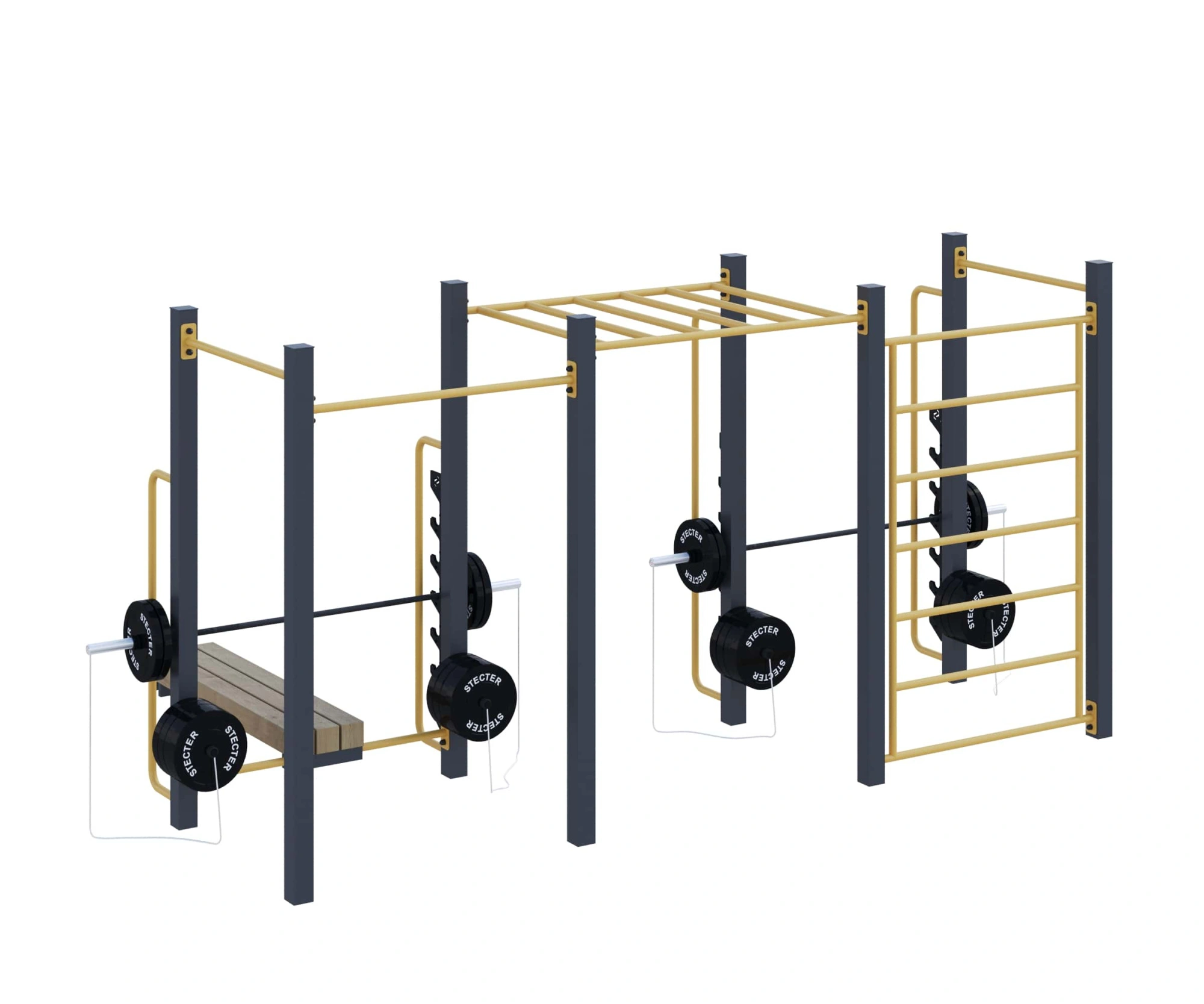 Уличный комплекс для воркаута «Фитнес-2» (16 м2)