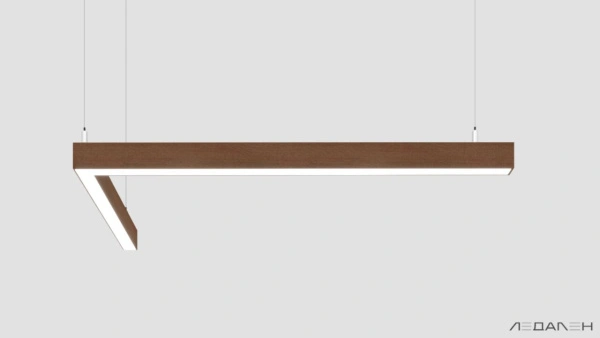 L-образный светильник WOOD ANGLE L 6000K 32W, корпус Орех грецкий