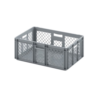 Евроконтейнер ЕСР-6422 перфорированный с открытыми ручками, 600х400х220 мм