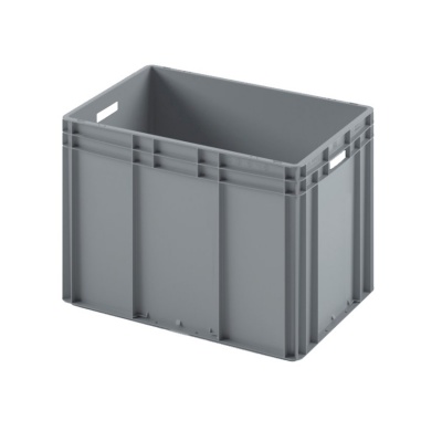 Евроконтейнер ЕС-6442.1 со сплошным дном и открытыми ручками, 600х400х420 мм 
